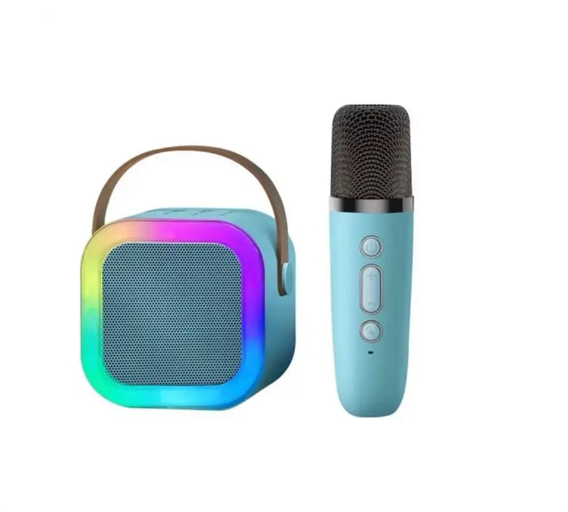 Boxa karaoke portabila, cu microfon wireless, USB, SD card , 14×12.5×7cm