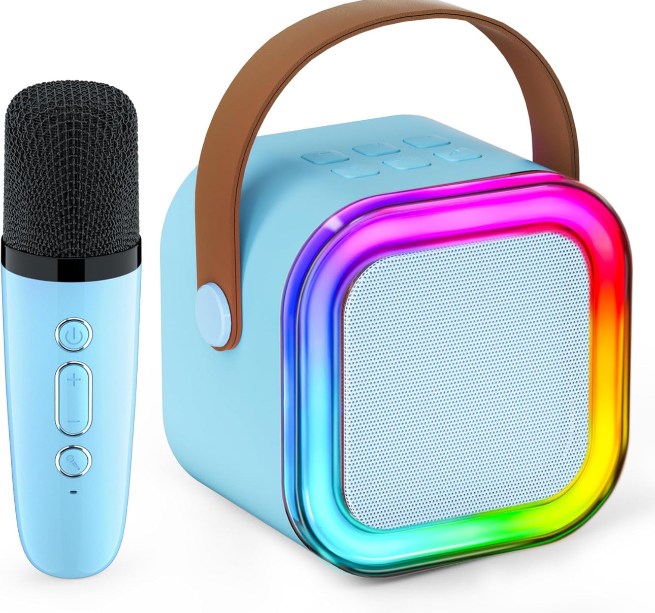 Boxa karaoke portabila, cu microfon wireless, USB, SD card , 14×12.5×7cm