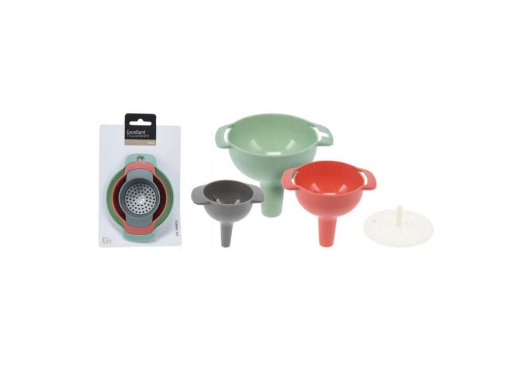 Set 3 palnii si 1 sita, Excellent Houseware, multicolor, 9, 5x10cm, 8x8, 5cm, 6x7, 5cm