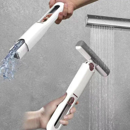 Mini Mop cu Autostoarcere Pentru Suprafete si Geamuri, Spalare Umeda sau Uscata, Alb/gri