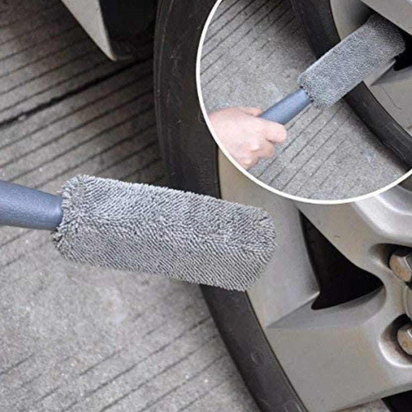 Set 12 Accesorii pentru Curatare Auto, Interior si Exterior, Curatare Jante, Cauciucuri, Gri