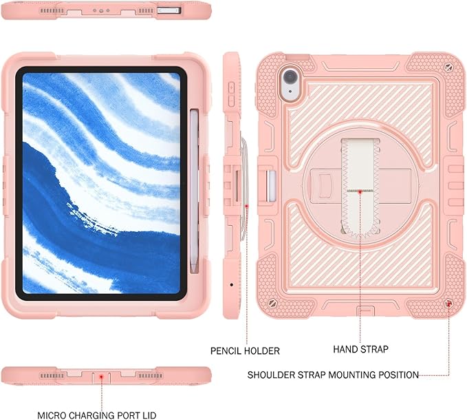 Husă pentru iPad Air 4 (10.9"), 360°, Roz