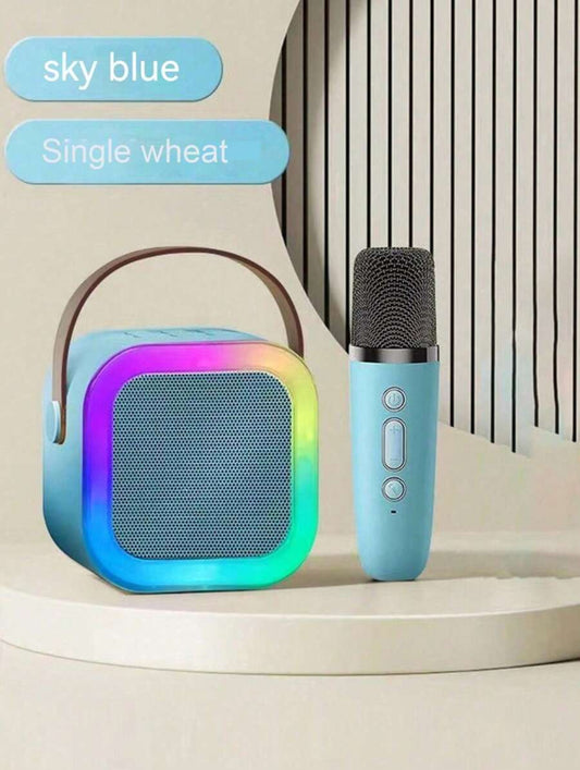 Boxa karaoke portabila, cu microfon wireless, USB, SD card , 14×12.5×7cm