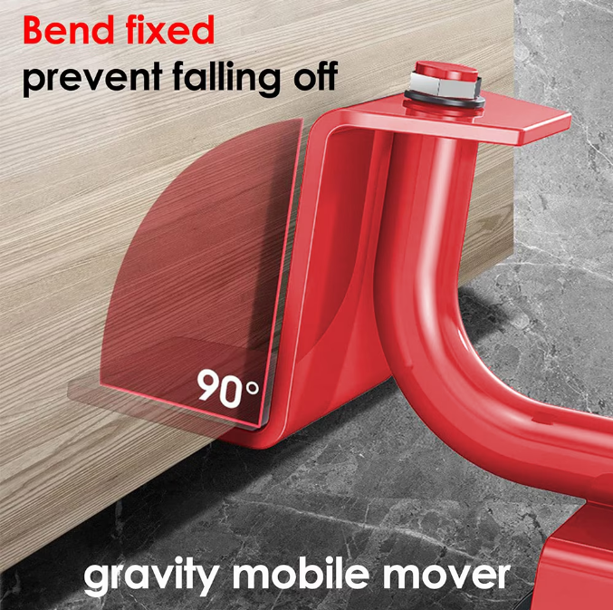 Set transportat si ridicat mobila, cu role pentru ridicat si mutat obiecte grele, maxim 150 kg, Rosu