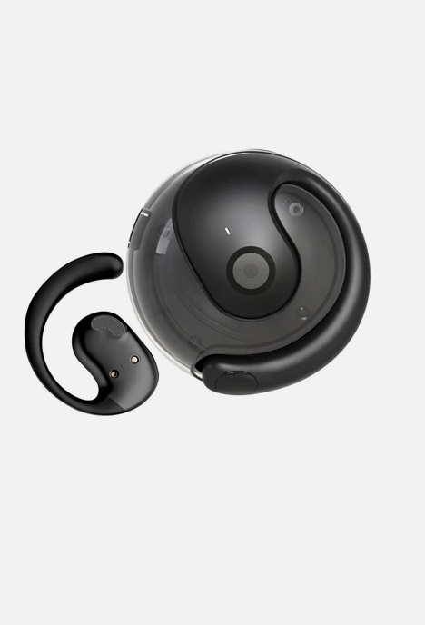 Casti sport stereo OWS T2 True Wireless Apel HD ENC Microfon dublu Reducere zgomot Hifi Silicon moale Design carlig pentru ureche negre