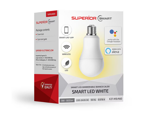 Bec LED Smart 10W, A60, E27, lumina calda, 810 lm, dimabil, Wifi, Superior