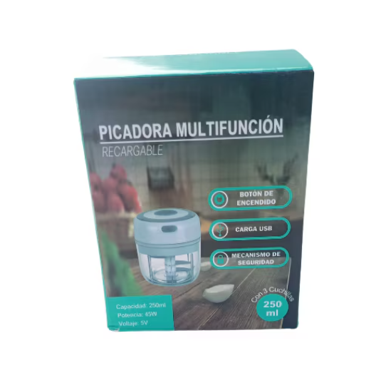 Mini tocator cu acumulator, 3 lame de inox, Rezistent la apa, Roz