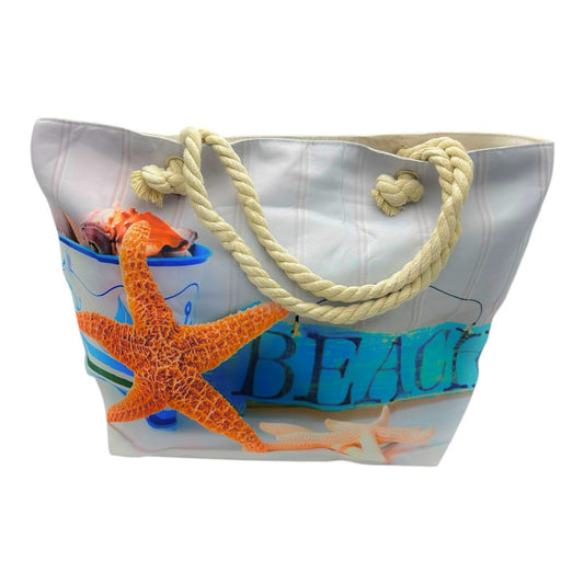 Geantă de Plajă – Model Marin, Poliester 100%, Spațioasă 55x38 cm, Calitate Superioară